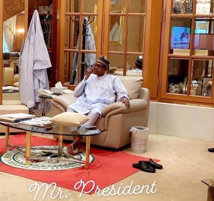 PHOTO OF THE DAY:- Give The Best Caption For This President Buhari’s Photo (Best Caption Wins)