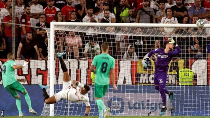 MAN IS HOT!! Benzema Scores As Real Madrid Beat Sevilla 1 – 0
