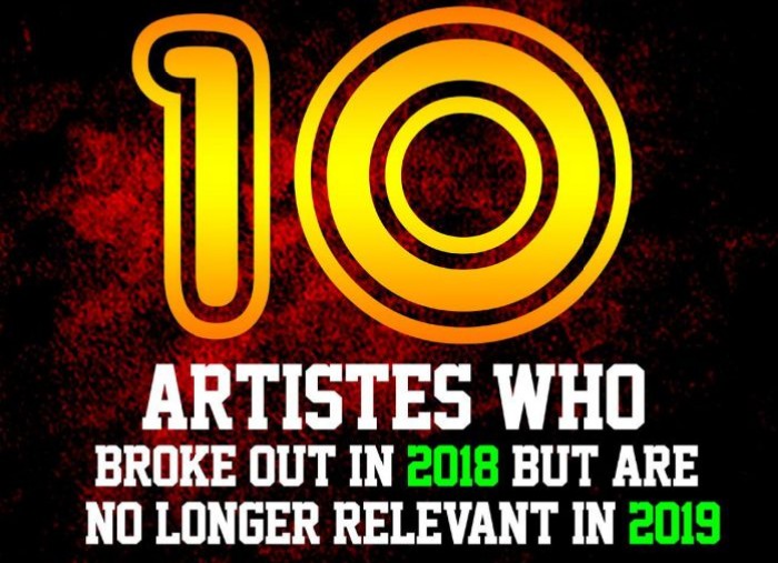 10 Upcoming Artistes Who Broke Out In 2018 But Are No Longer Relevant In 2019 (You Will Pity No. 5)