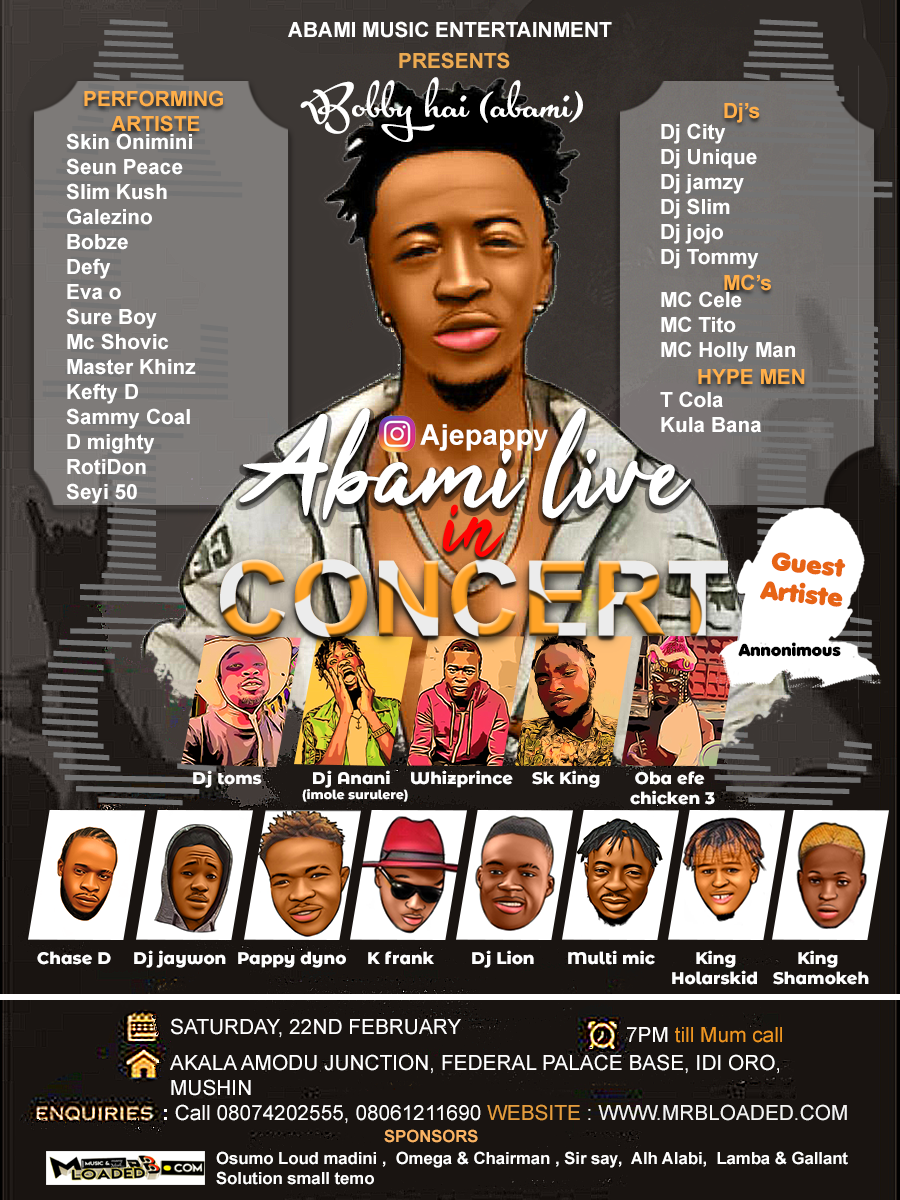 Abami Live in Concert ( ALIC) Comes up February 22, 2020